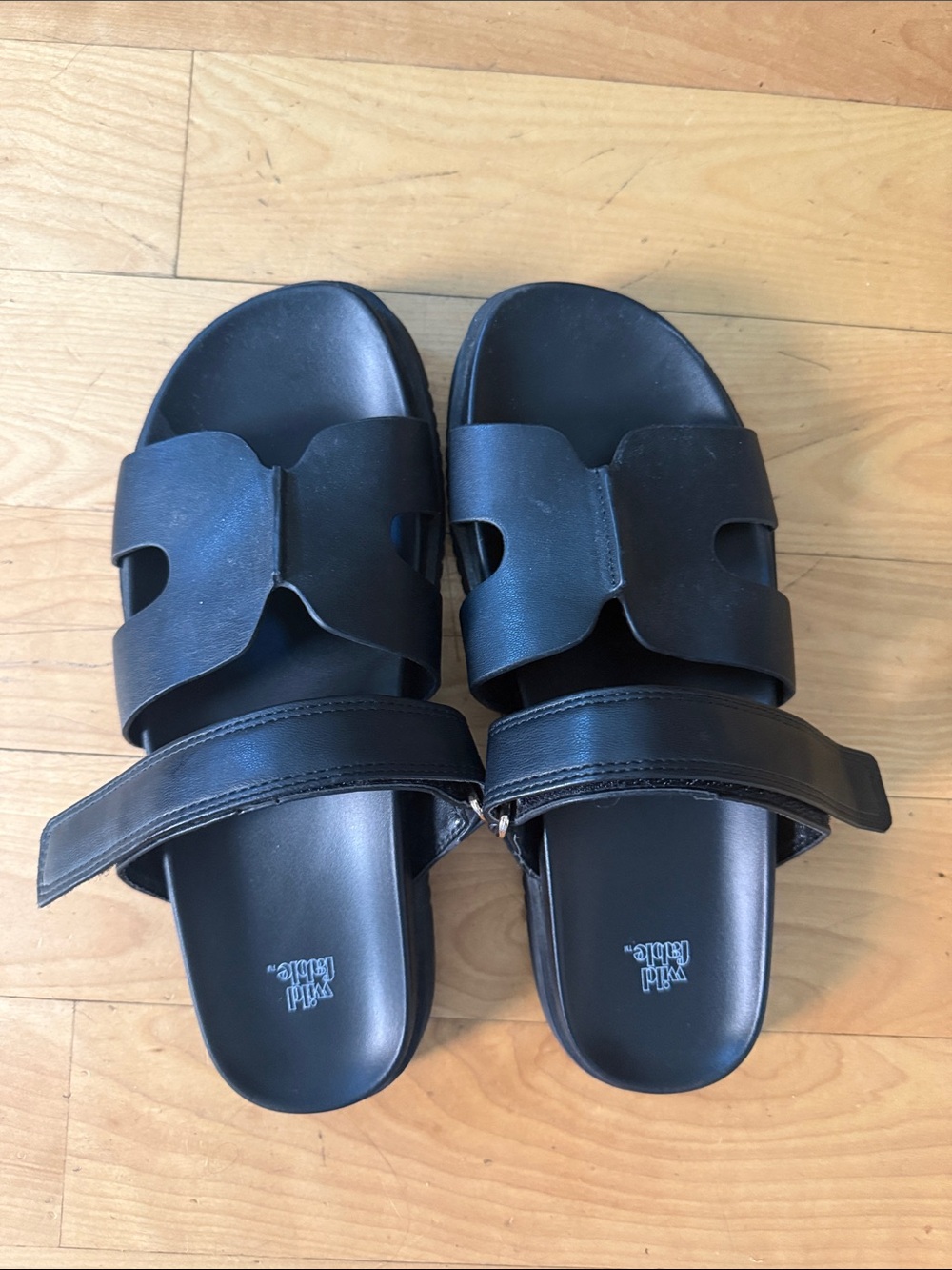 wild fable Black Slide Sandals